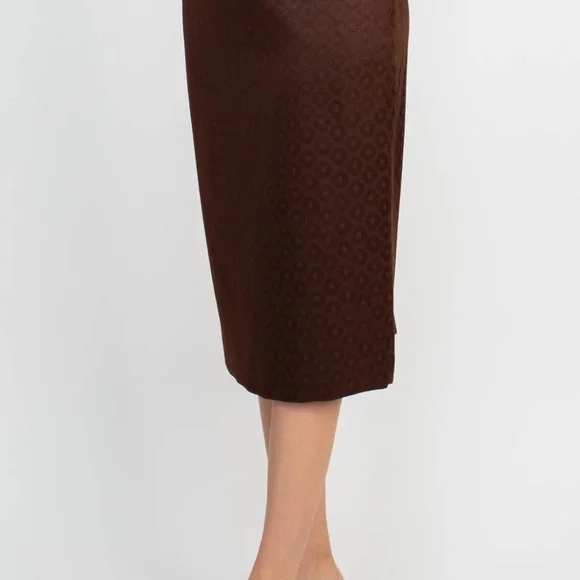 John Meyer Collection LSZipper Front Pencil Skirt Slit Back: NEW